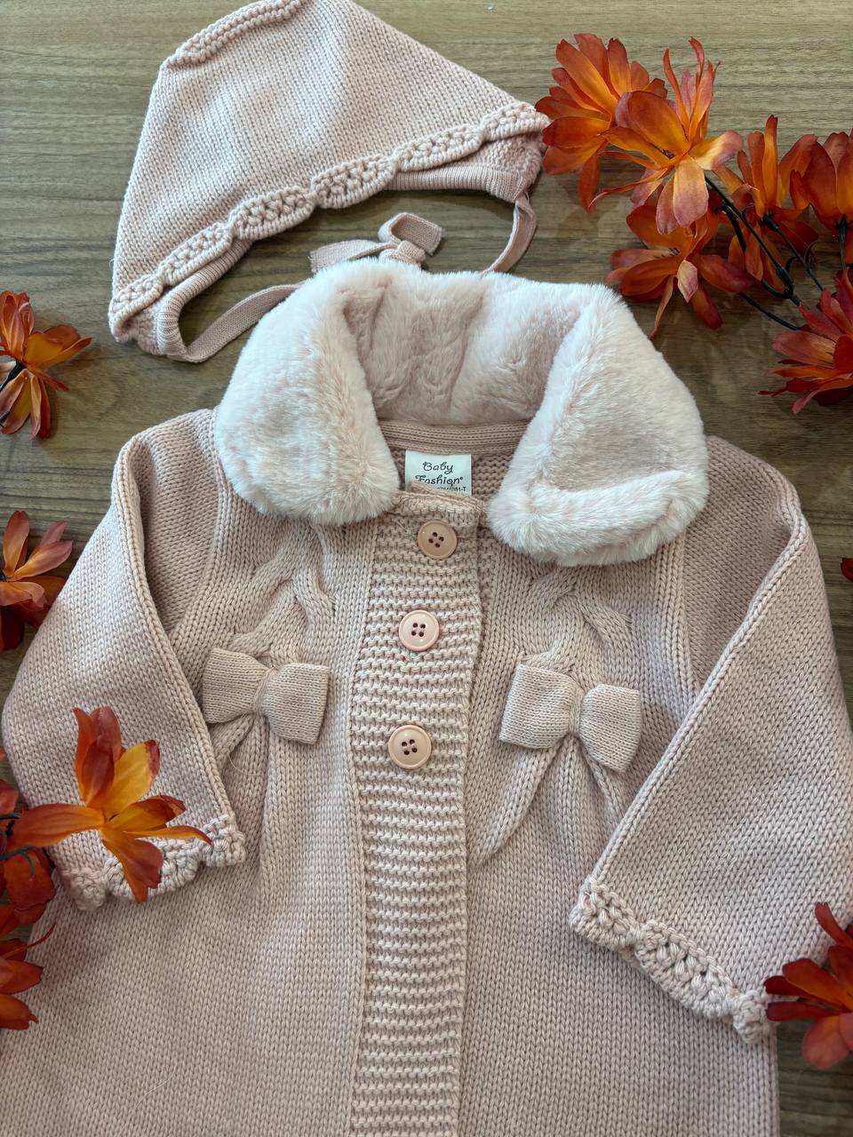 CAPPOTTINO CON CUFFIA ROSA BABY FASHION