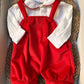 SALOPETTE E CAMICIA ROSSO PAPPA E LATTE