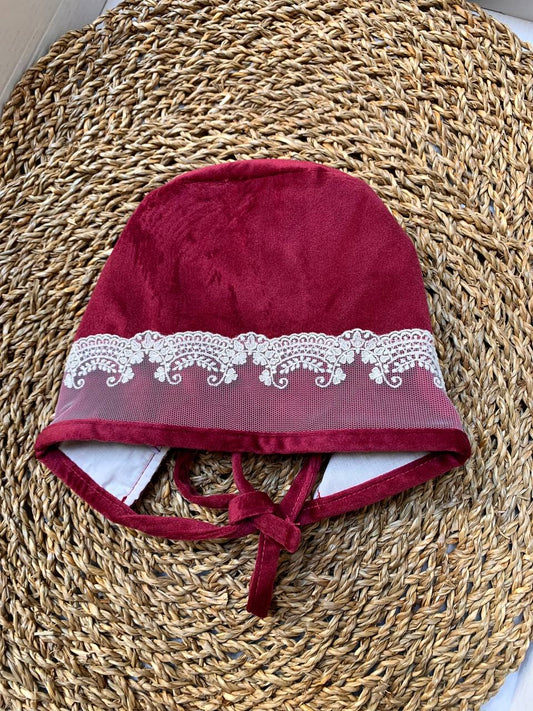 Cuffietta velluto bordeaux calamaro