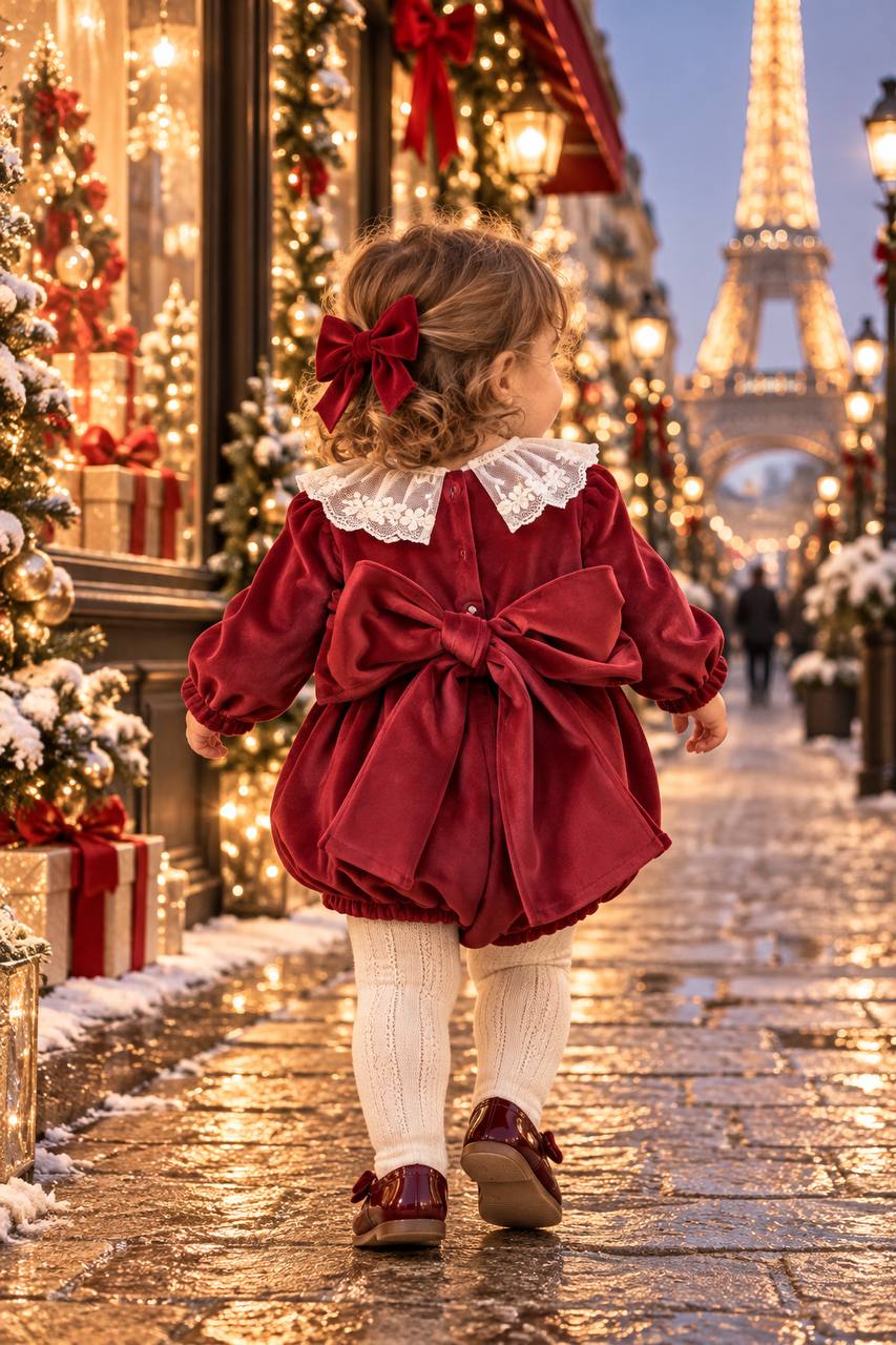 Pagliaccetto Petit Noël BORGOGNA IN VELLUTO FOFETTES
