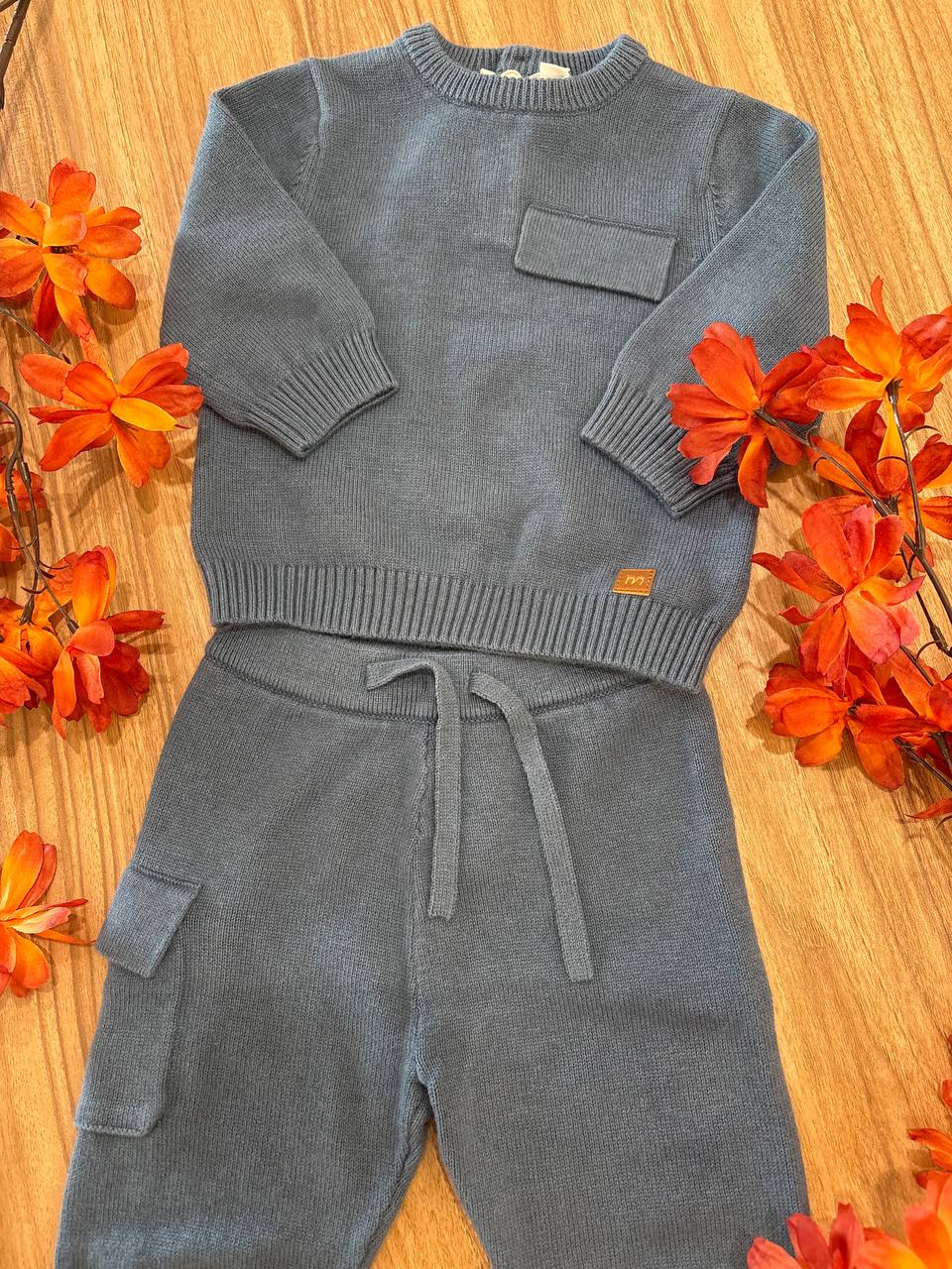 Completo in Maglia Blu Avio con Pantalone Cargo MINIBANDA