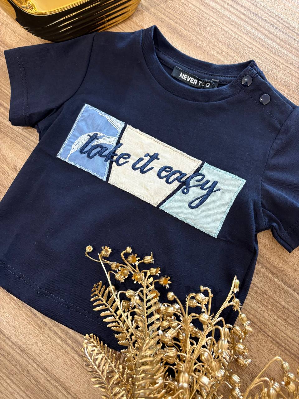 T-SHIRT BLU NEVER TOO