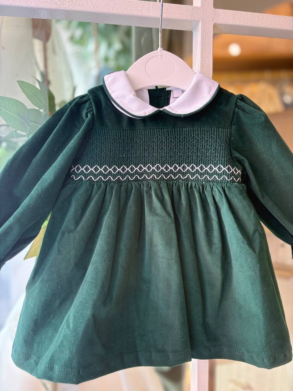 Abito VERDE BOSCO PUNTO SMOCK