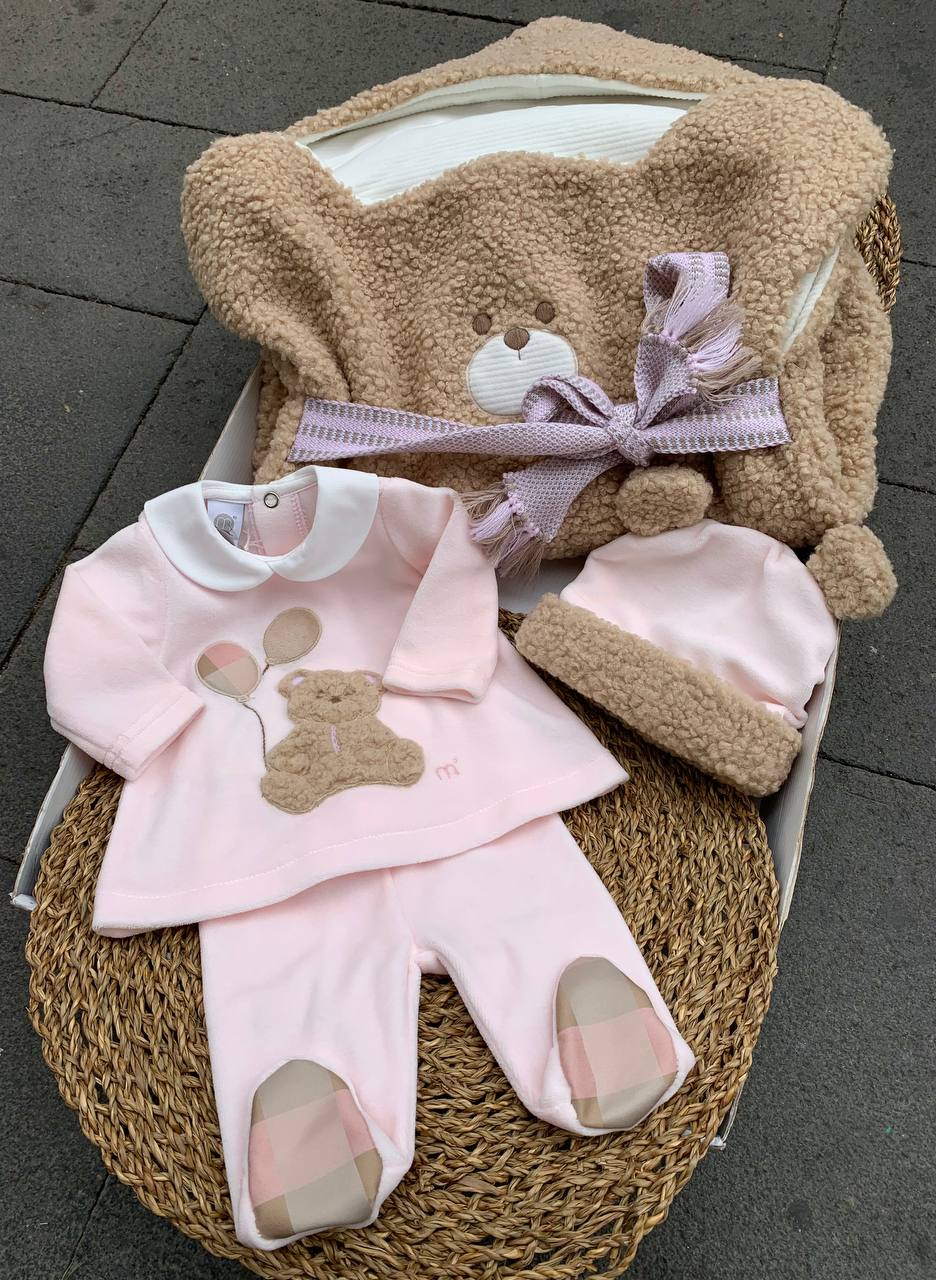 Coordinato nascita TEDDY ROSA/TABACCO MARLÙ