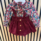 Salopette BORDEAUX FLOREALE VALENTINA BEBÈS