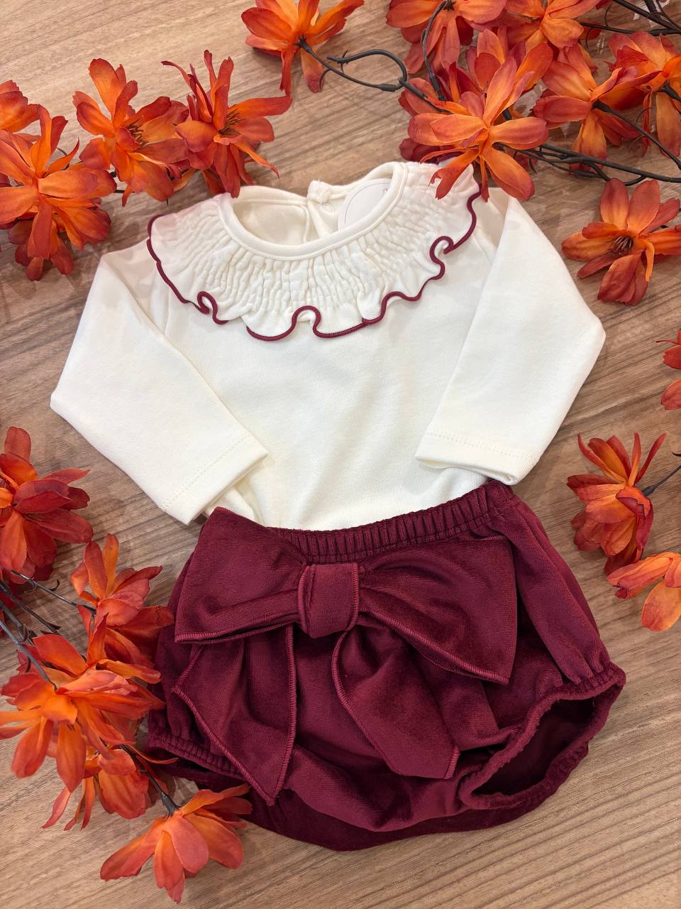 Body ROUGE E CULOTTE IN VELLUTO BORDEAUX CALAMARO