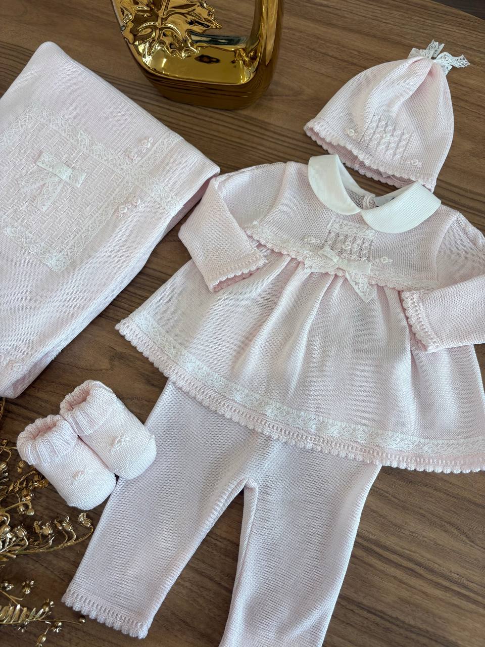 Coordinato nascita IN FILO ROSA CHIARO AURORA