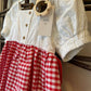VESTITO QUADRI ROSSO DEL SUR