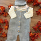 Salopette e CAPPELLINO GRIGIO QUADRI BABY FASHION