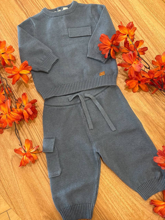 Completo in Maglia Blu Avio con Pantalone Cargo MINIBANDA