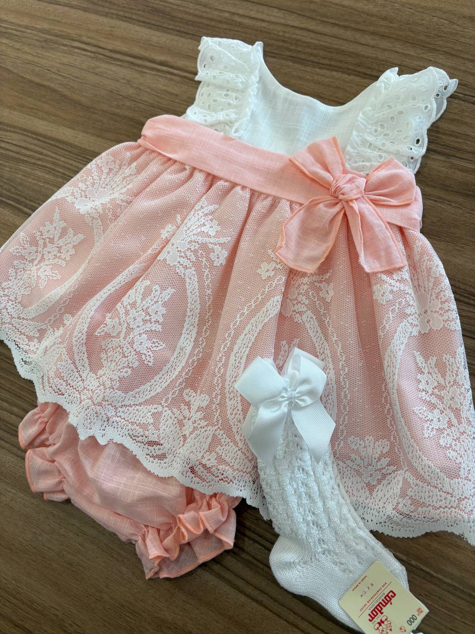 Abitino PESCA E BIANCO PIZZO SAN GALLO VALENTINA BEBÉS