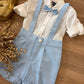 Completo ELEGANTE CON GILET BIANCO& AZZURRO BABY A.