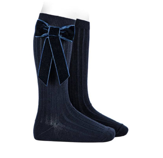 Calzini FIOCCO IN VELLUTO BLU CONDOR