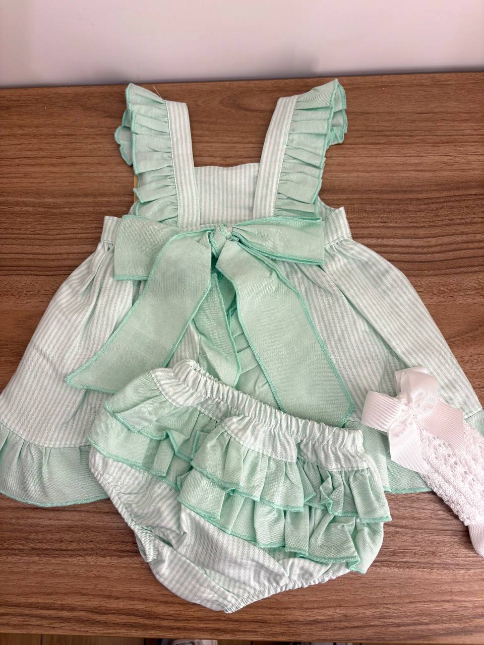 ABITINO A RIGHE VERDE ACQUA BABY FASHION