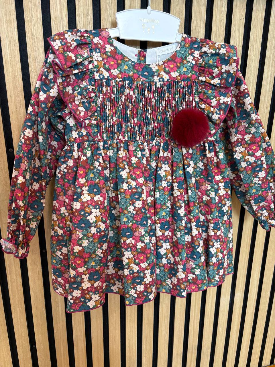 ABITO BORDEAUX FLOREALE VALENTINA BEBÈS