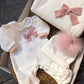 Coordinato nascita MERLETTO PANNA E ROSA CIPRIA TETO E TATTA