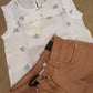 Completo CANOTTA E SHORTS DI JEANS MARRONE