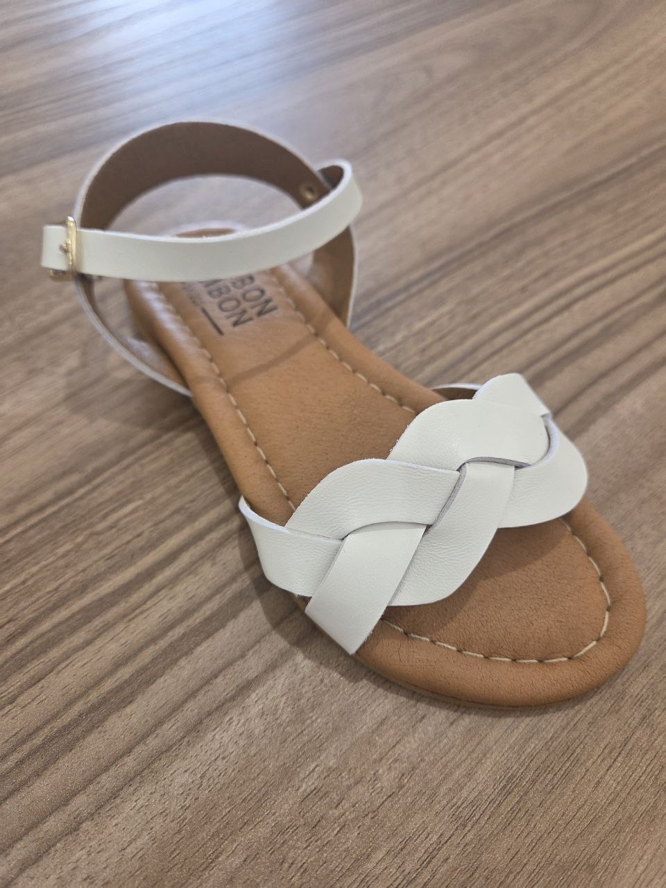 SANDALI TRECCIA BIANCO BON BON