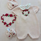 COORDINATO NASCITA CUORE DI ROSE ROSA BEBÉ DI ALMY