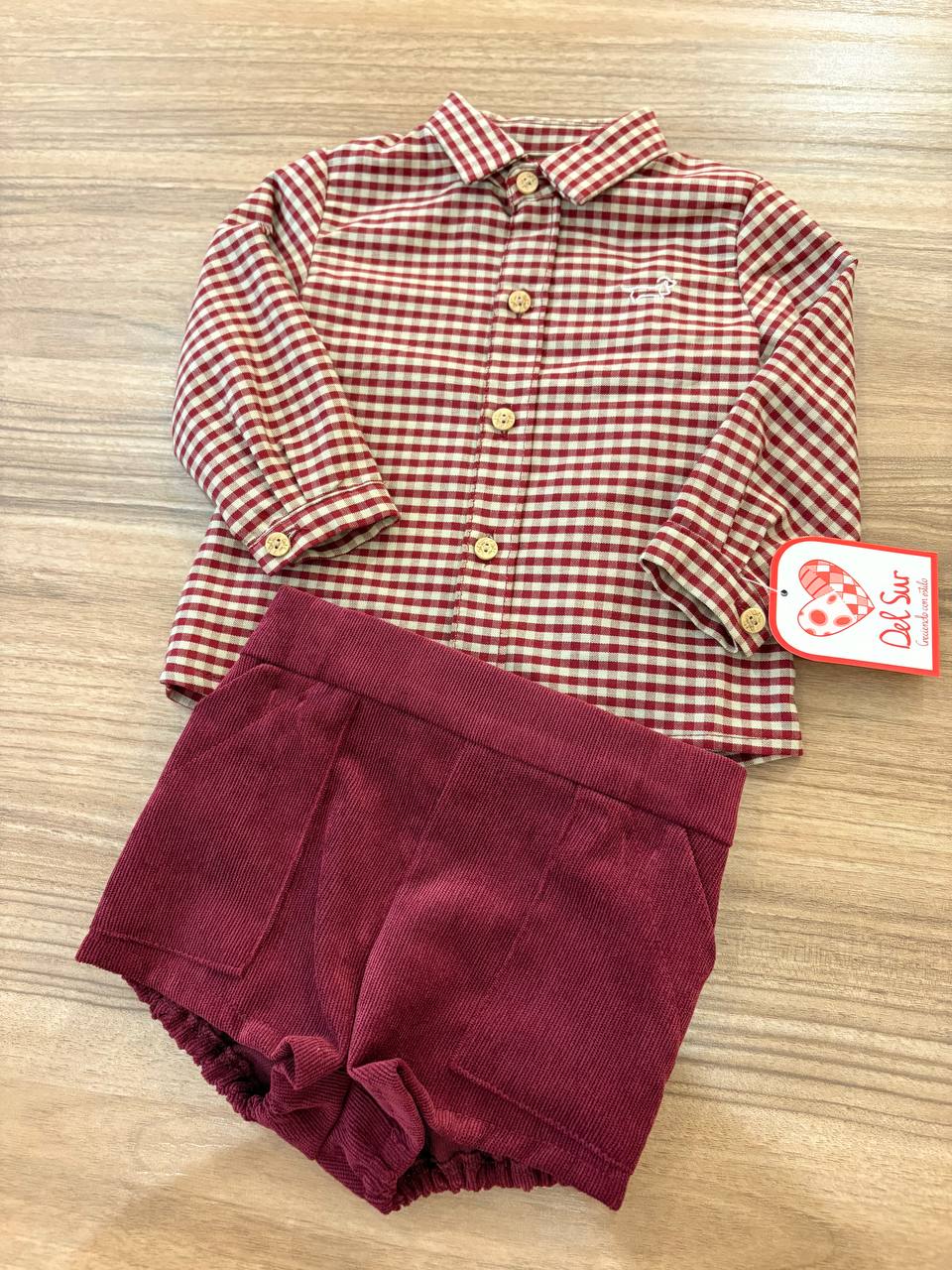 Completo Quadri D'incanto  bordeaux DEL SUR