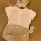 ABITO BATTESIMALE CON CUFFIETTA BEIGE NISERET