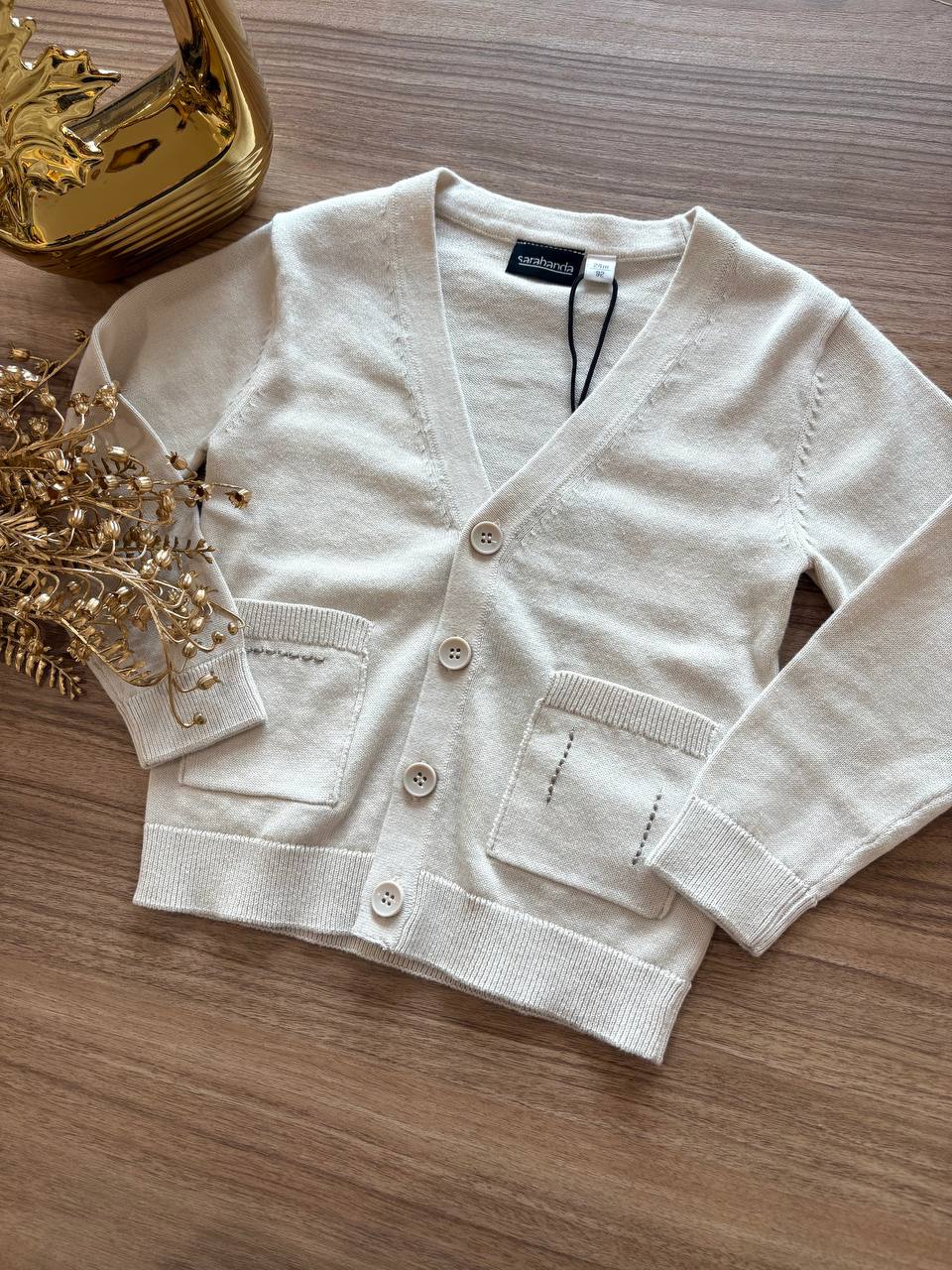 Cardigan in FILO BEIGE SARABANDA