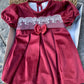 Vestito VELLUTO BORDEAUX CALAMARO