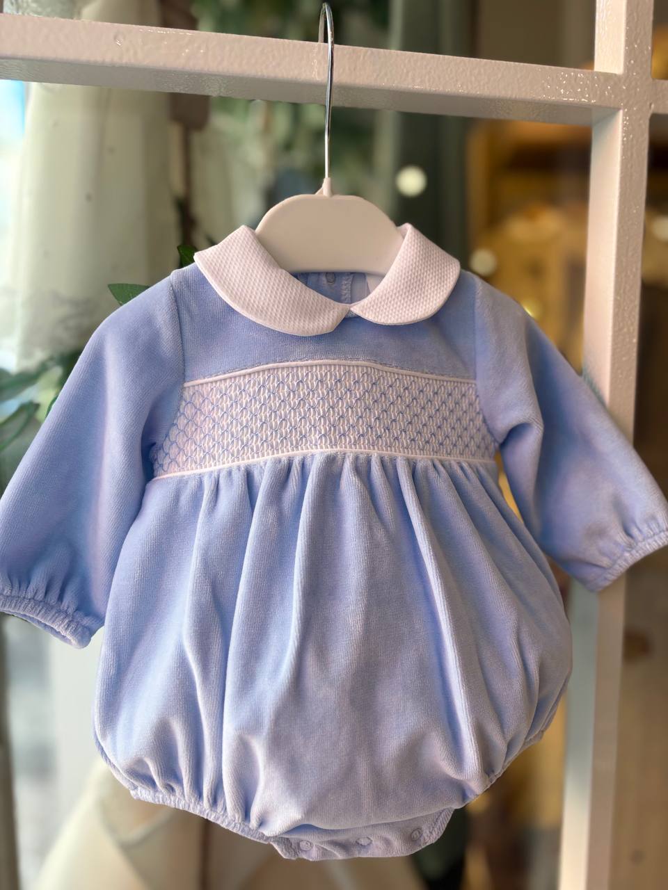 Pagliaccetto punto SMOCK cielo
