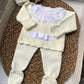 Tutina spezzata con collo IN PIZZO PANNA BABY FASHION