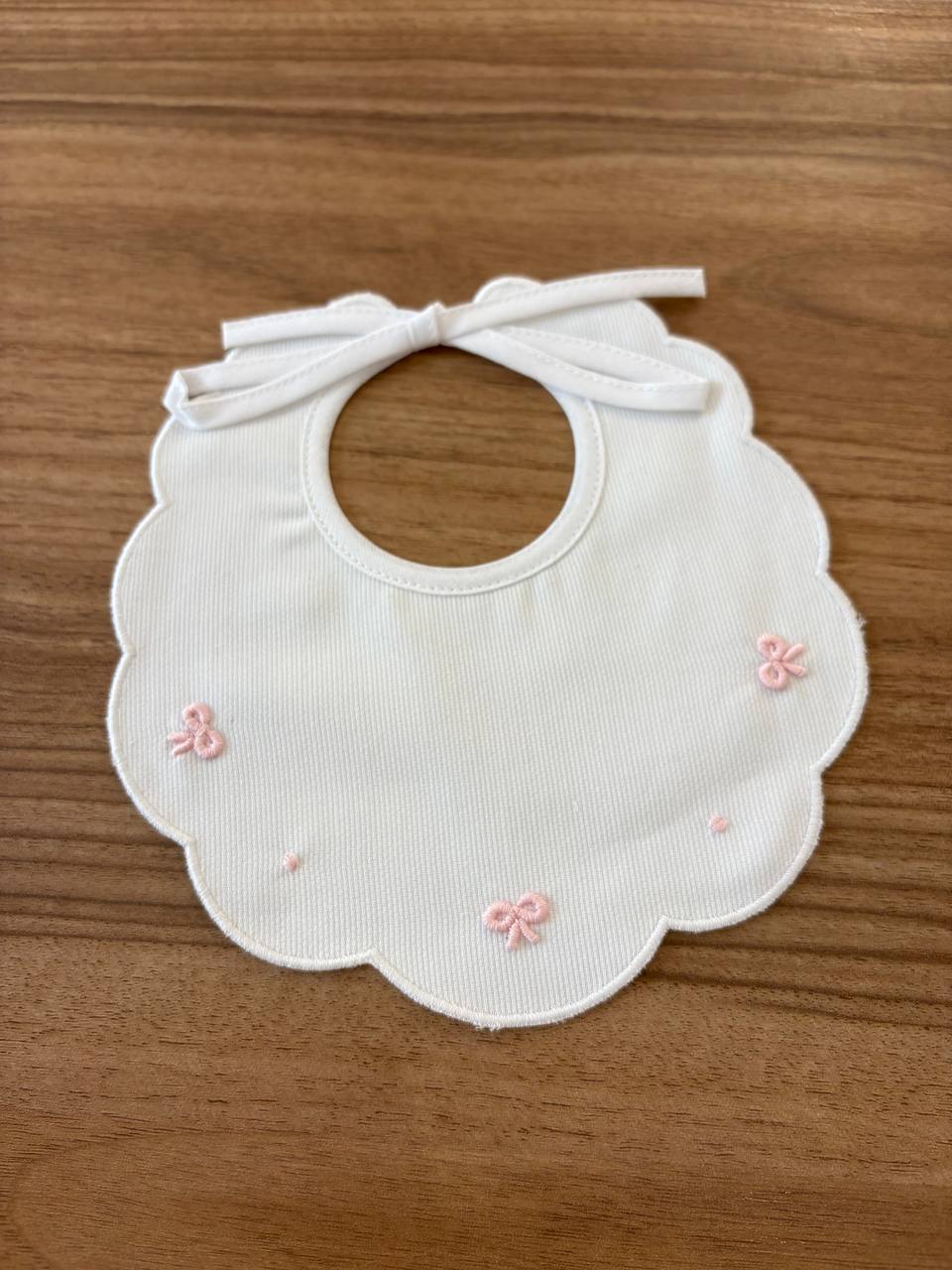 BAVETTA CON FIOCCHI ROSA ARTIGIANBABY