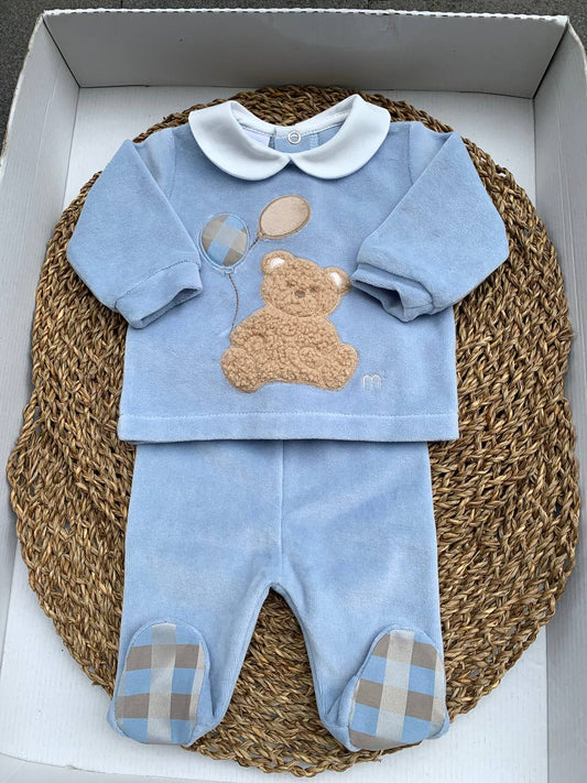 Tutina spezzata TEDDY CIELO/TABACCO MARLÙ