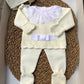 Tutina spezzata con collo IN PIZZO PANNA BABY FASHION