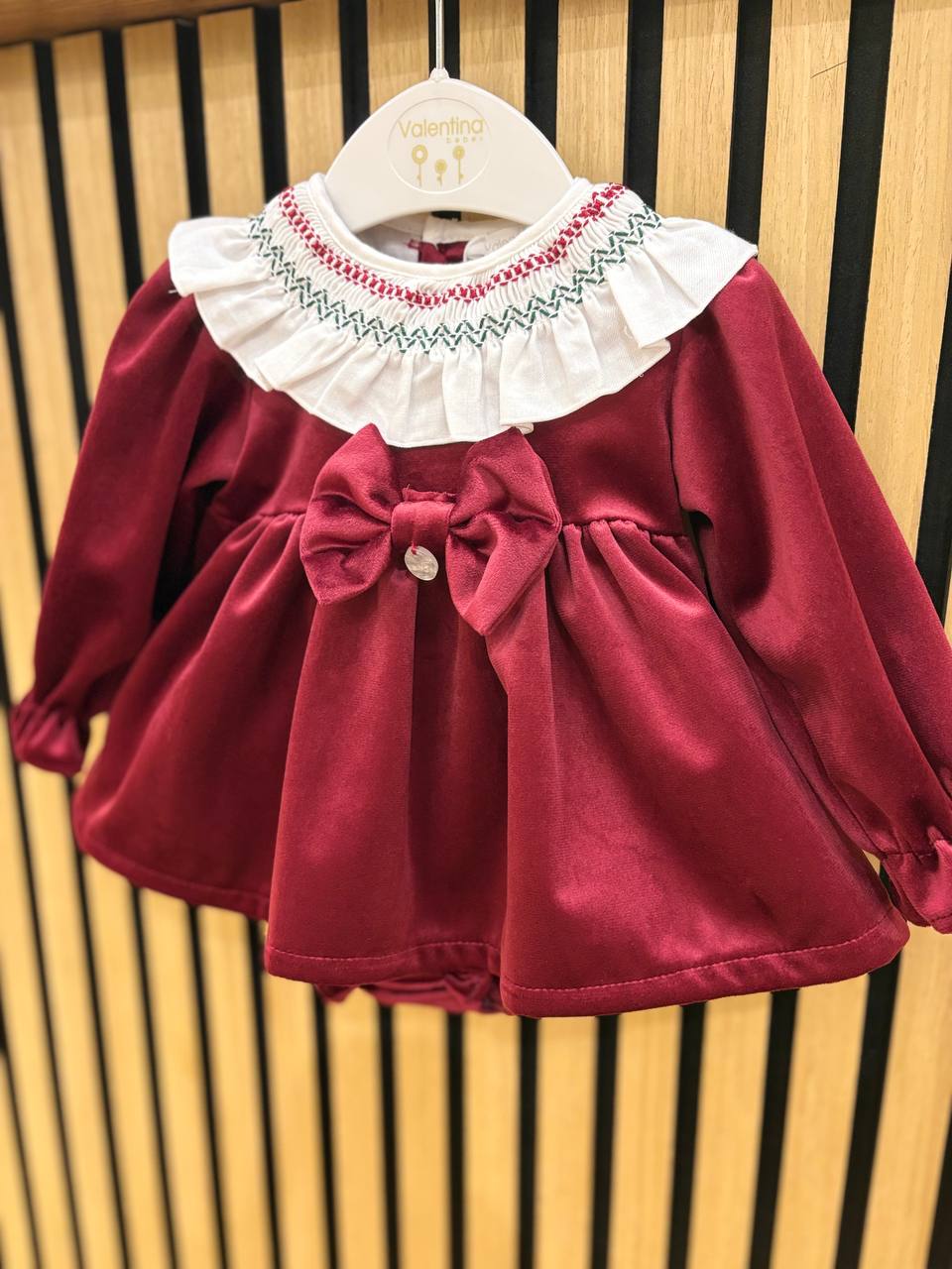 Abitino in velluto BORDEAUX VALENTINA BEBÈS