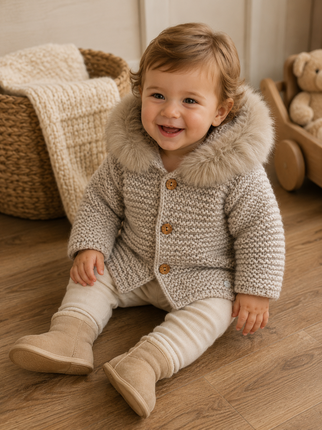 Cardigan IN ECO-PELLICCIA TORTORA PAZ RODRIGUEZ