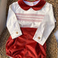 Completo PUNTO SMOCK ROSSO Valentina bebès