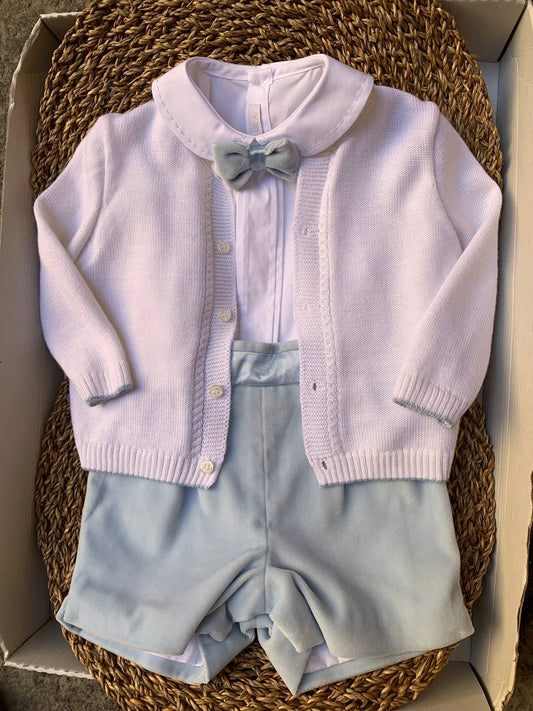 COORDINATO LATTE E CIELO BABY A.