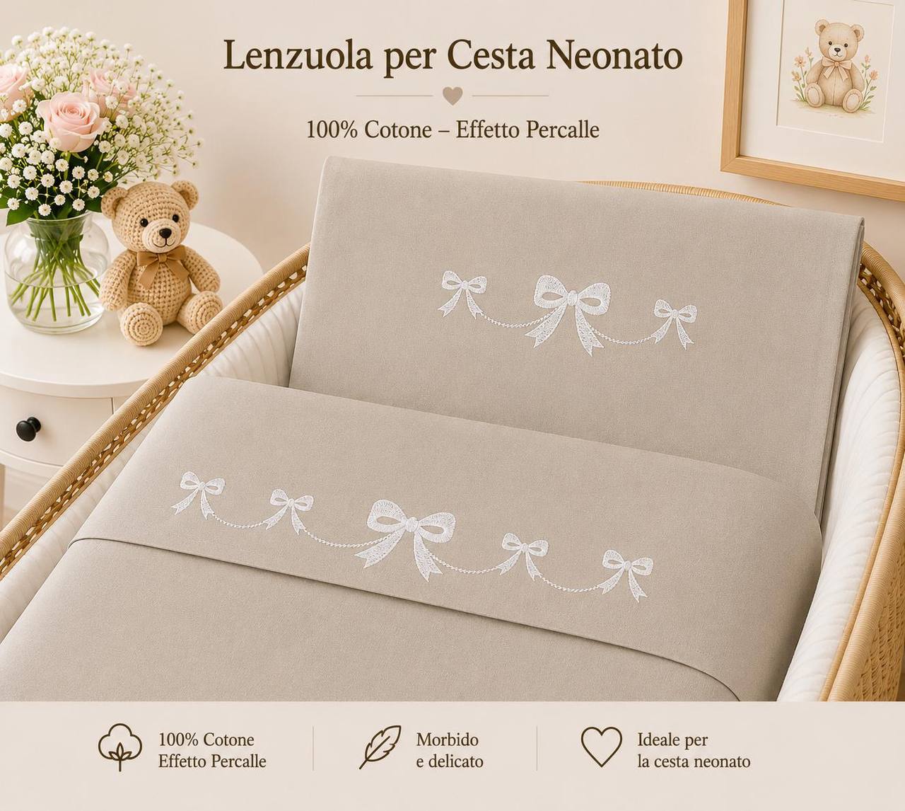 Lenzuolina CULLA BEIGE PANNA PAPPA&LATTE