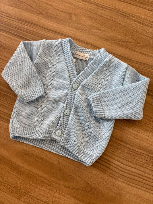 Cardigan IN FILO AZZURRO PONTO POR PONTO