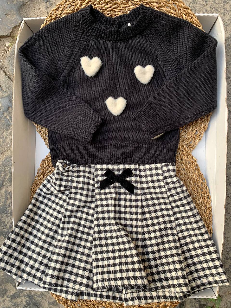 Completo NERO E BIANCO CUORICINI DR KID