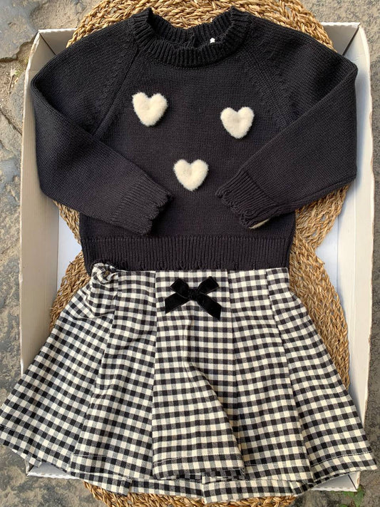 Completo NERO E BIANCO CUORICINI DR KID
