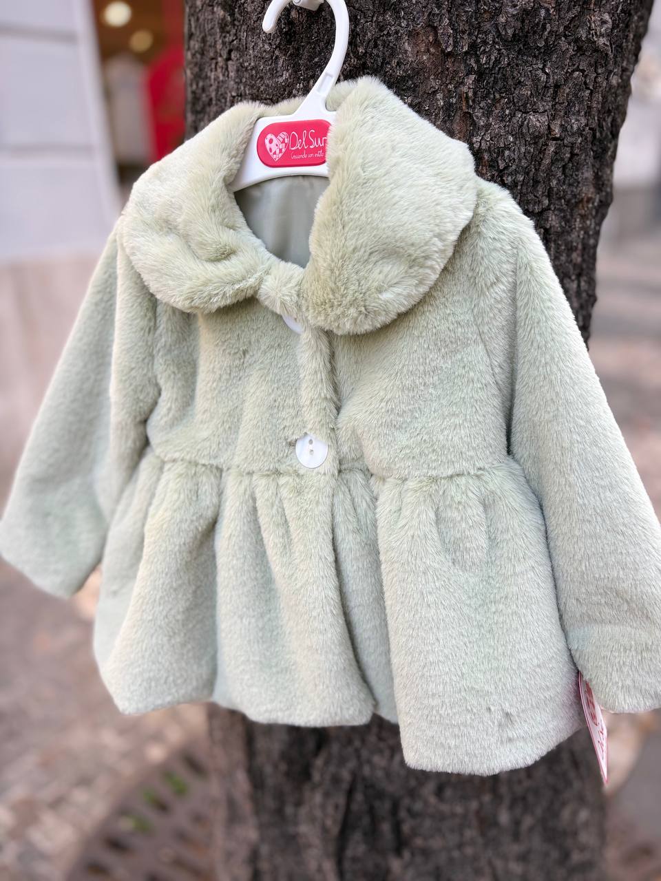 Cappottino ECO-PELLICCIA VERDE MENTA DEL SUR