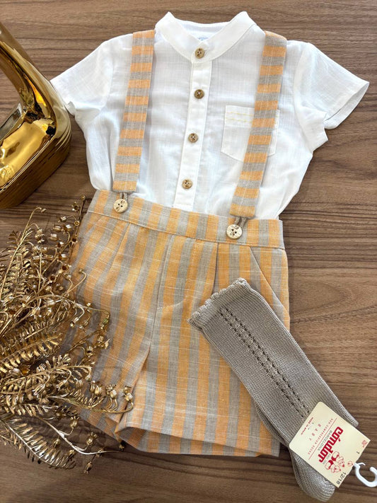 Salopette ARANCIONE E BEIGE MARTA Y PAULA