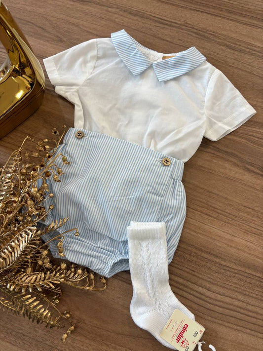 Pagliaccetto A RIGHE CELESTE PICCOLINA