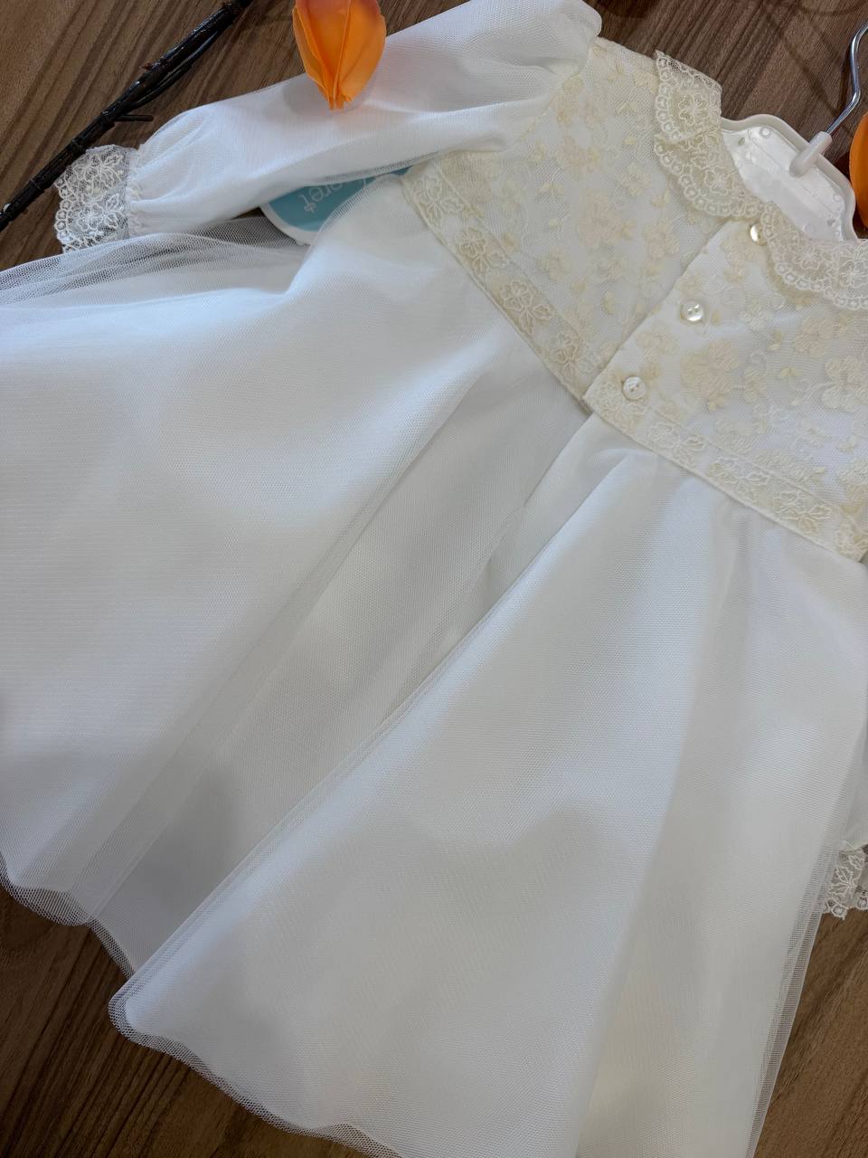 ABITO BATTESIMALE PANNA LUCE DI PIZZO