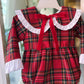 Pagliaccetto scozzese ROSSO CON FIOCCO IN VELLUTO PHI CLOTHING