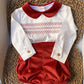 Completo PUNTO SMOCK ROSSO Valentina bebès