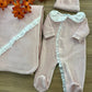 Coordinato NASCITA ROSA CIPRIA CON PIZZO