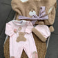 Coordinato nascita TEDDY ROSA/TABACCO MARLÙ