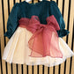Abito TRICOLORE CON FIOCCO ORGANZA ALLEGRA