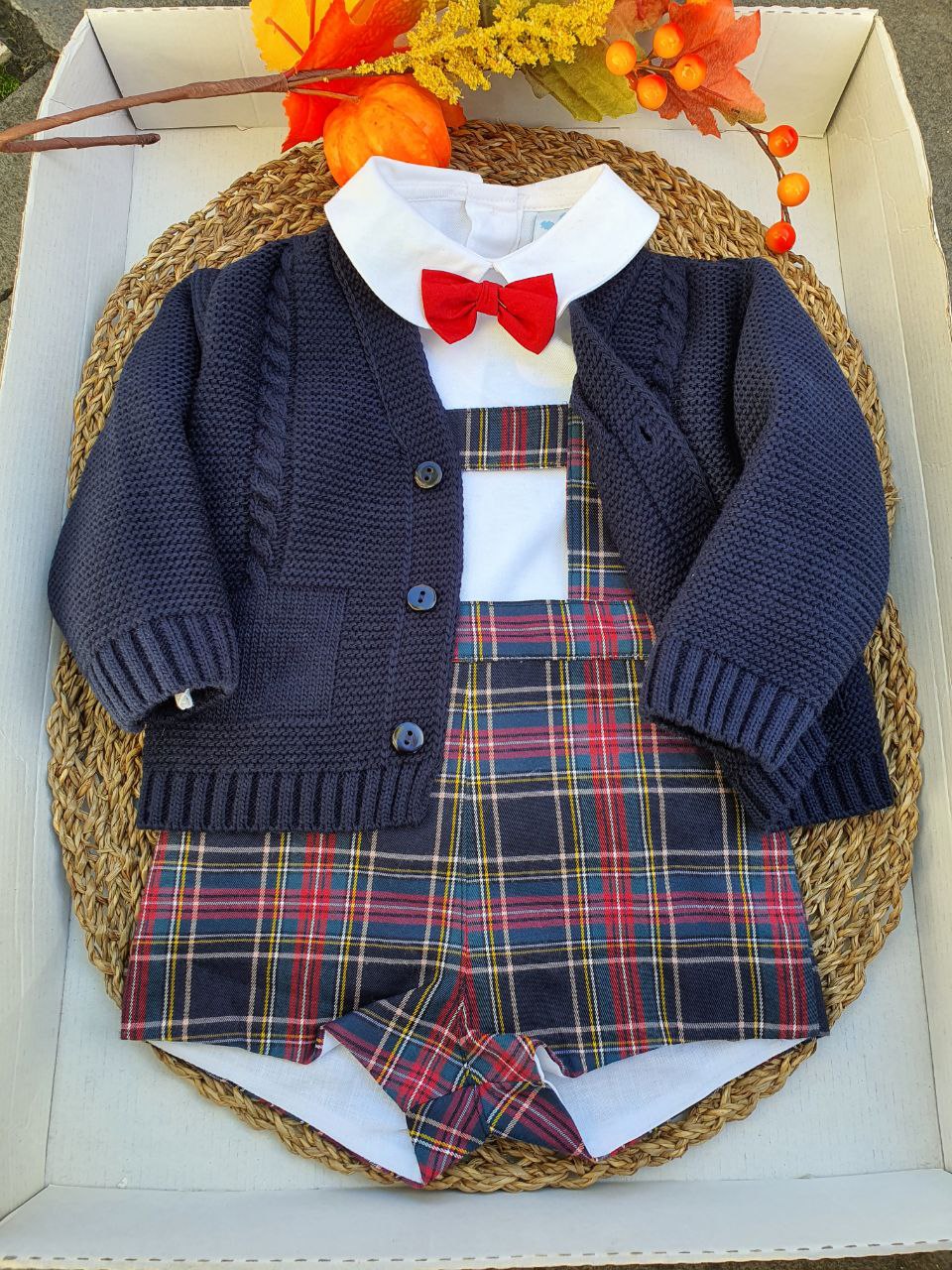 Salopette TARTAN CON CARDIGAN SARDON